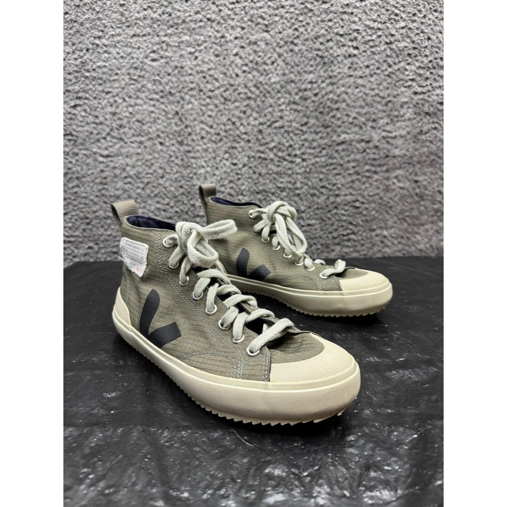Veja Nova Ripstop High-Top Sneakers Olive Green Womens Size 7 US / 38 EU